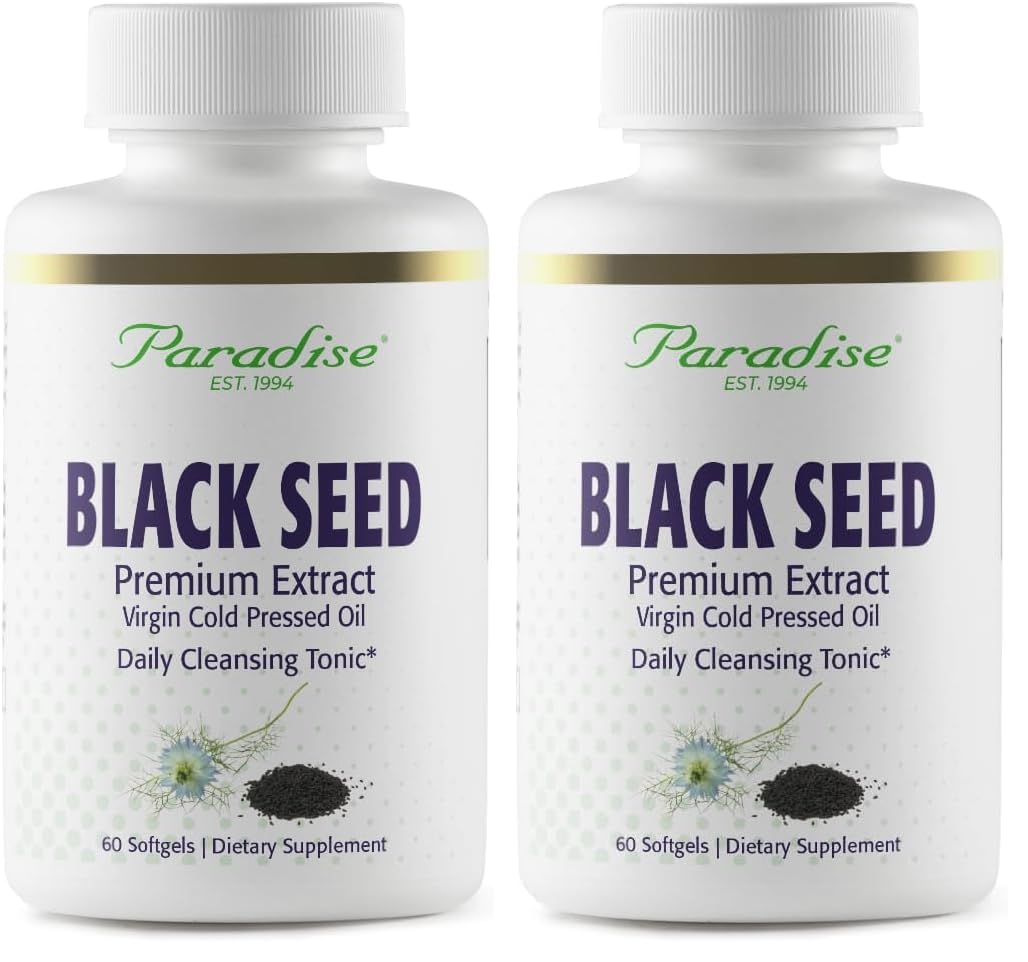 Paradise Black Seed Oil bottle front – 60 softgels (pack of 2)