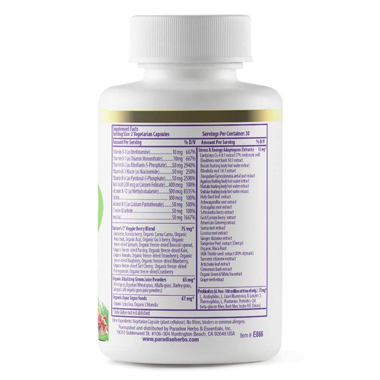 Close-up of enzymatically active methylated B vitamin capsules
