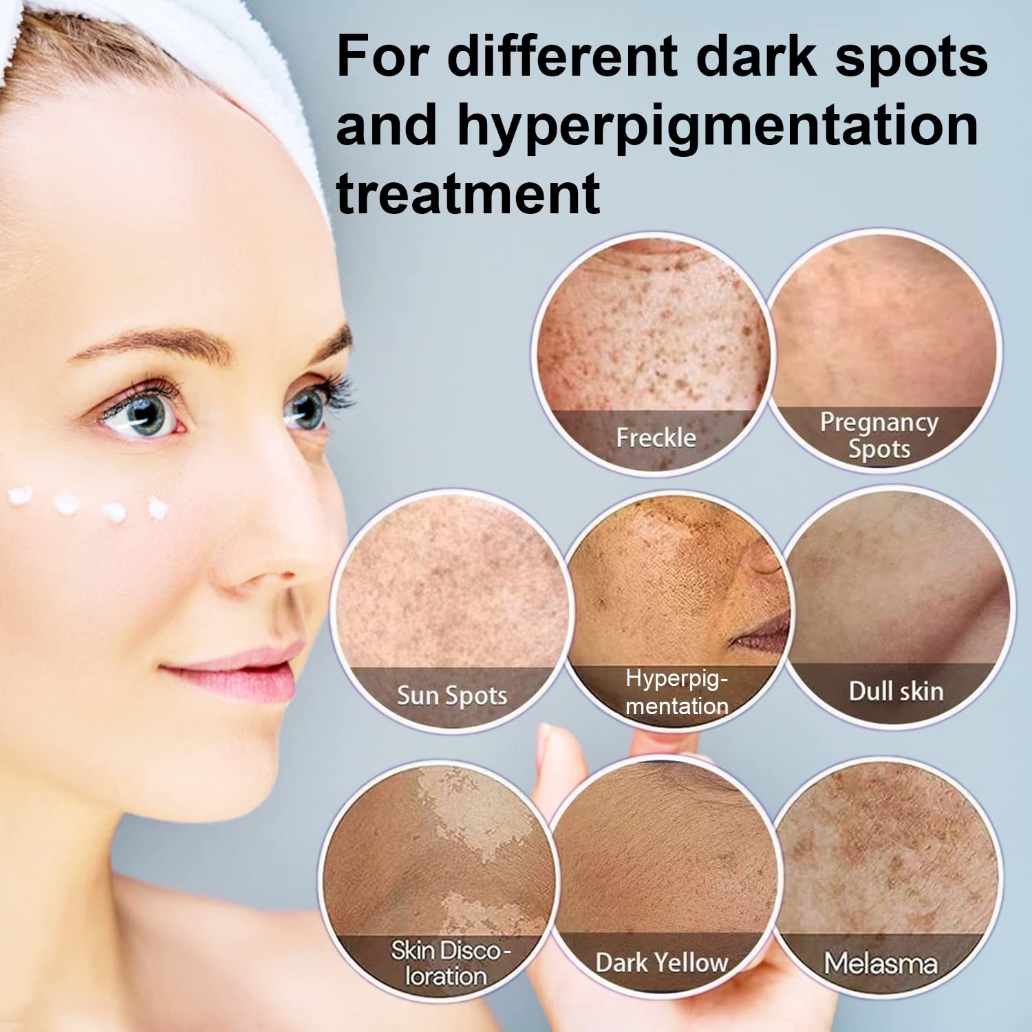 Paradise Emerald Dark Spot Remover ingredients panel suggests gentle formulas suitable for all skin types.