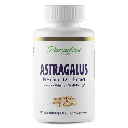 Paradise Herbs Astragalus Extract Vegetarian Capsules bottle, 120 capsules