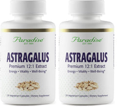 Paradise Herbs Astragalus Extract Vegetarian Capsules – energy, digestive & immune health (120 capsules per bottle, Pack of 2)