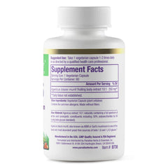 Close-up of Paradise Herbs Beta Glucans 60-count Vegetarian Capsules label