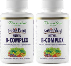 Product bottle of Paradise Herbs Earth's Blend B-Complex with methylated B vitamins