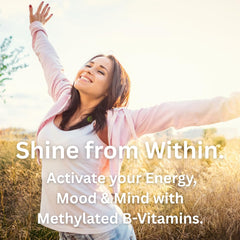 Supplement facts and ingredients panel for Earth's Blend B-Complex