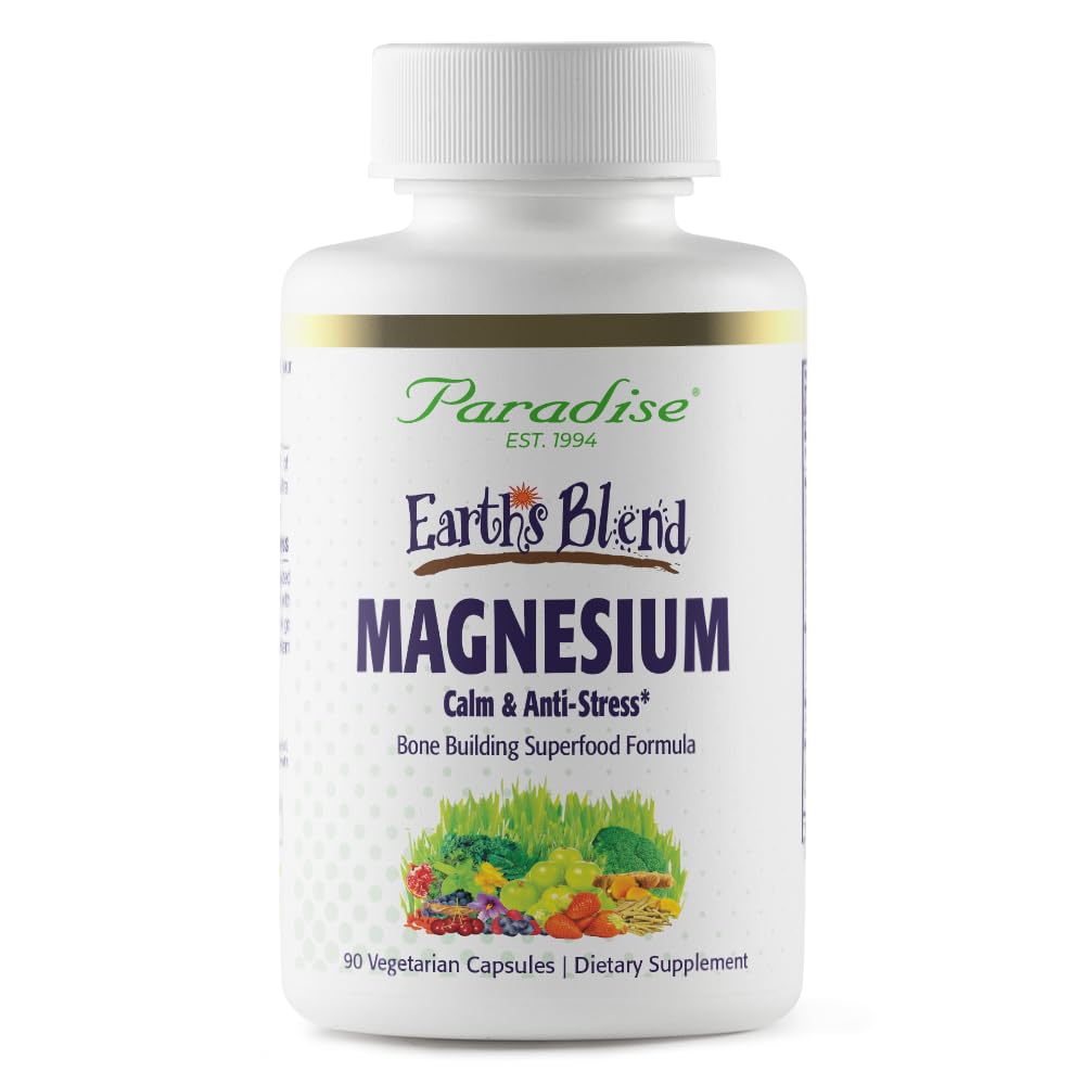 Paradise Herbs Earth's Blend Magnesium bottle with capsules