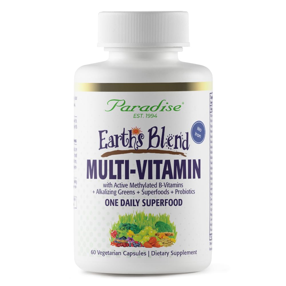 Front view of Paradise Herbs Earth's Blend Once Daily Multivitamin for Men bottle