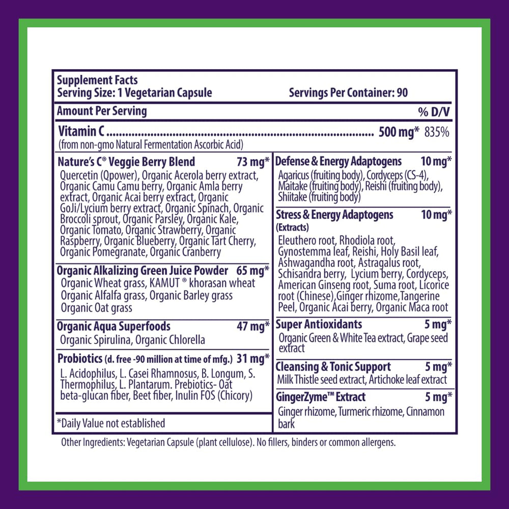 Probiotics and superfood base image for Earth's Blend Vitamin C
