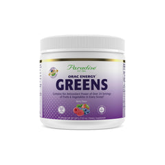 Front label of Paradise Herbs ORAC Energy Greens jar