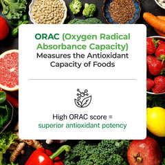 Scoop of ORAC Energy Greens powder being added to juice