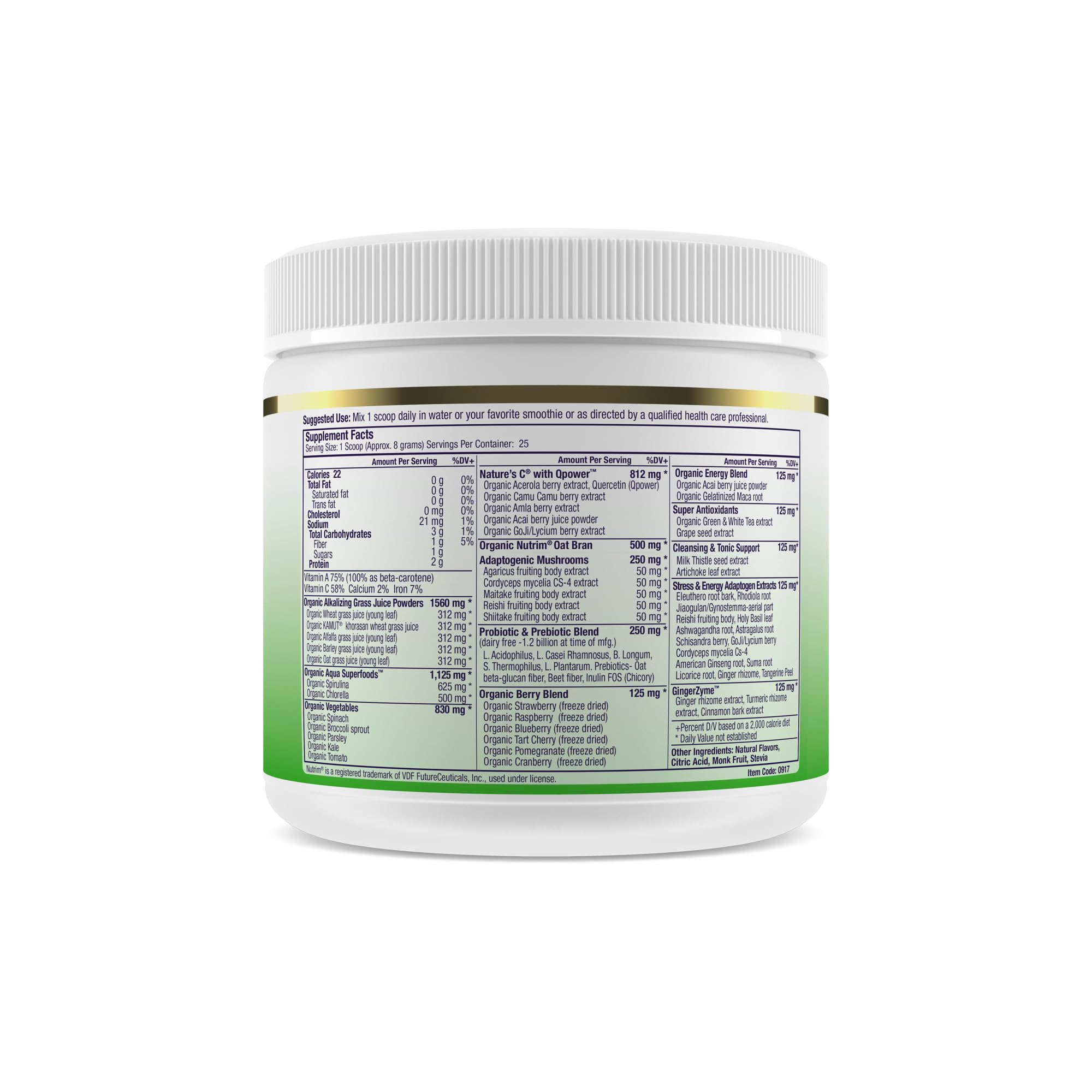 Paradise Herbs smoothie in kitchen scene showing quick on-the-go nourishment