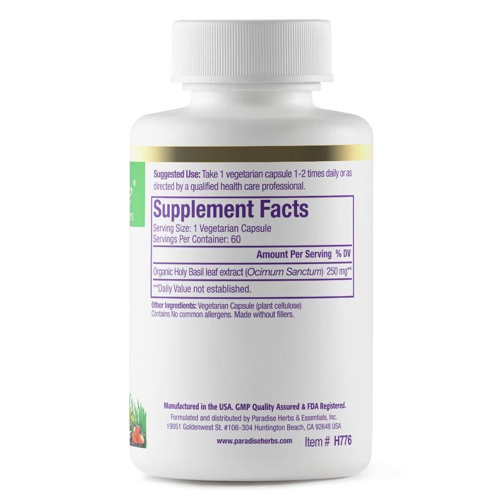Two-pack of Holy Basil capsules and packaging