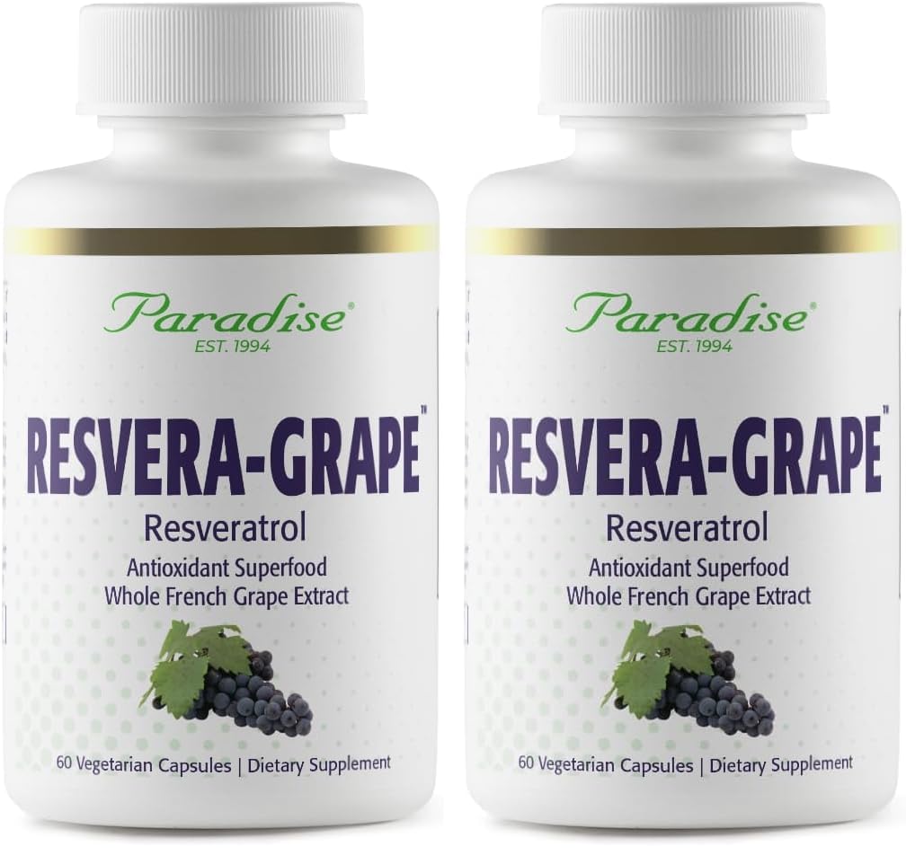 Paradise Herbs Resveragrape 2-pack bottle and packaging