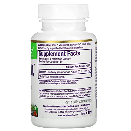 Close-up of Sambuca-Well elderberry 50:1 extract capsules