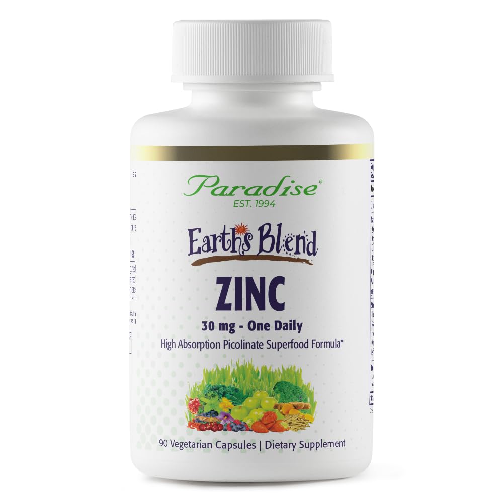 Paradise Herbs Zinc Picolinate bottle label