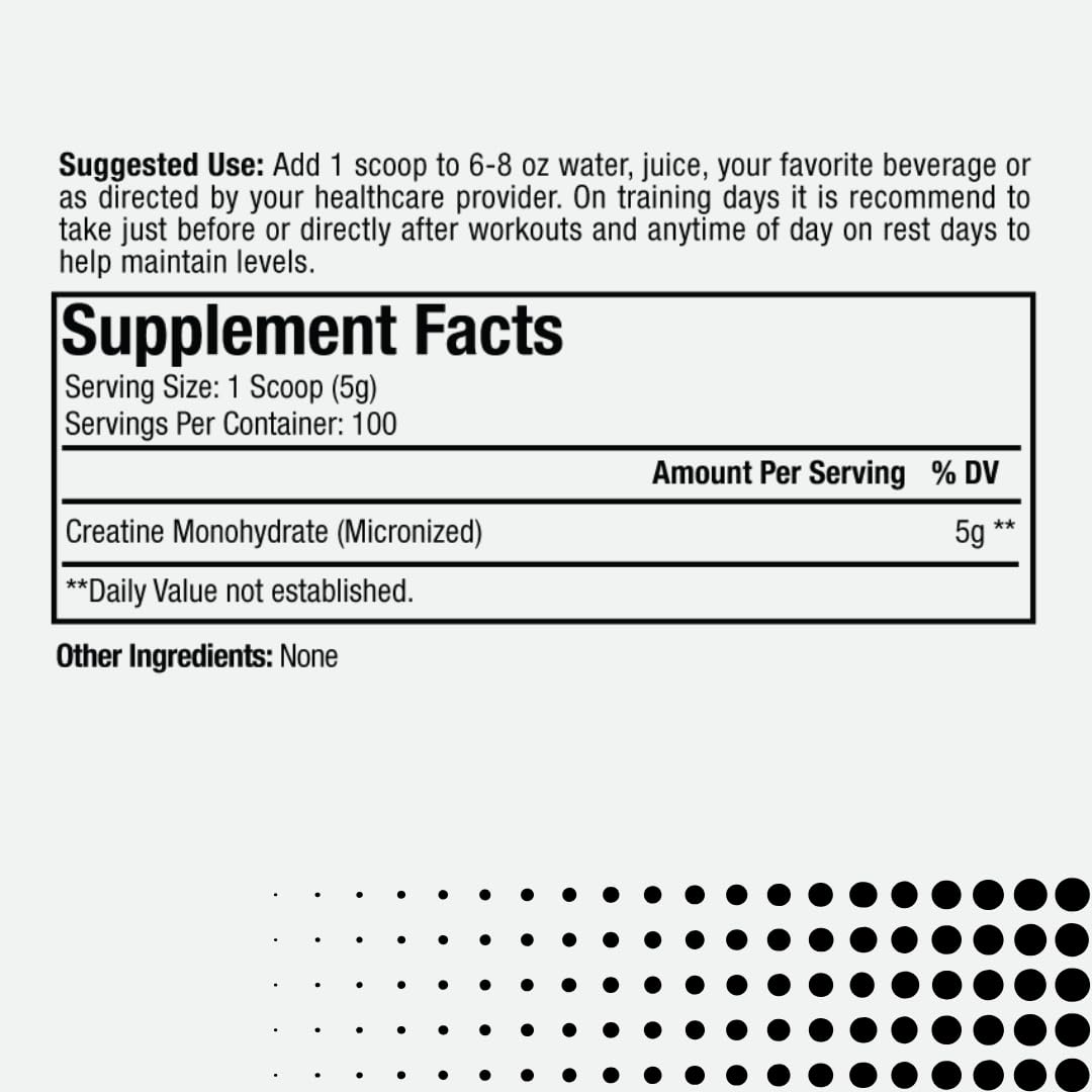 Macro of micronized creatine monohydrate powder