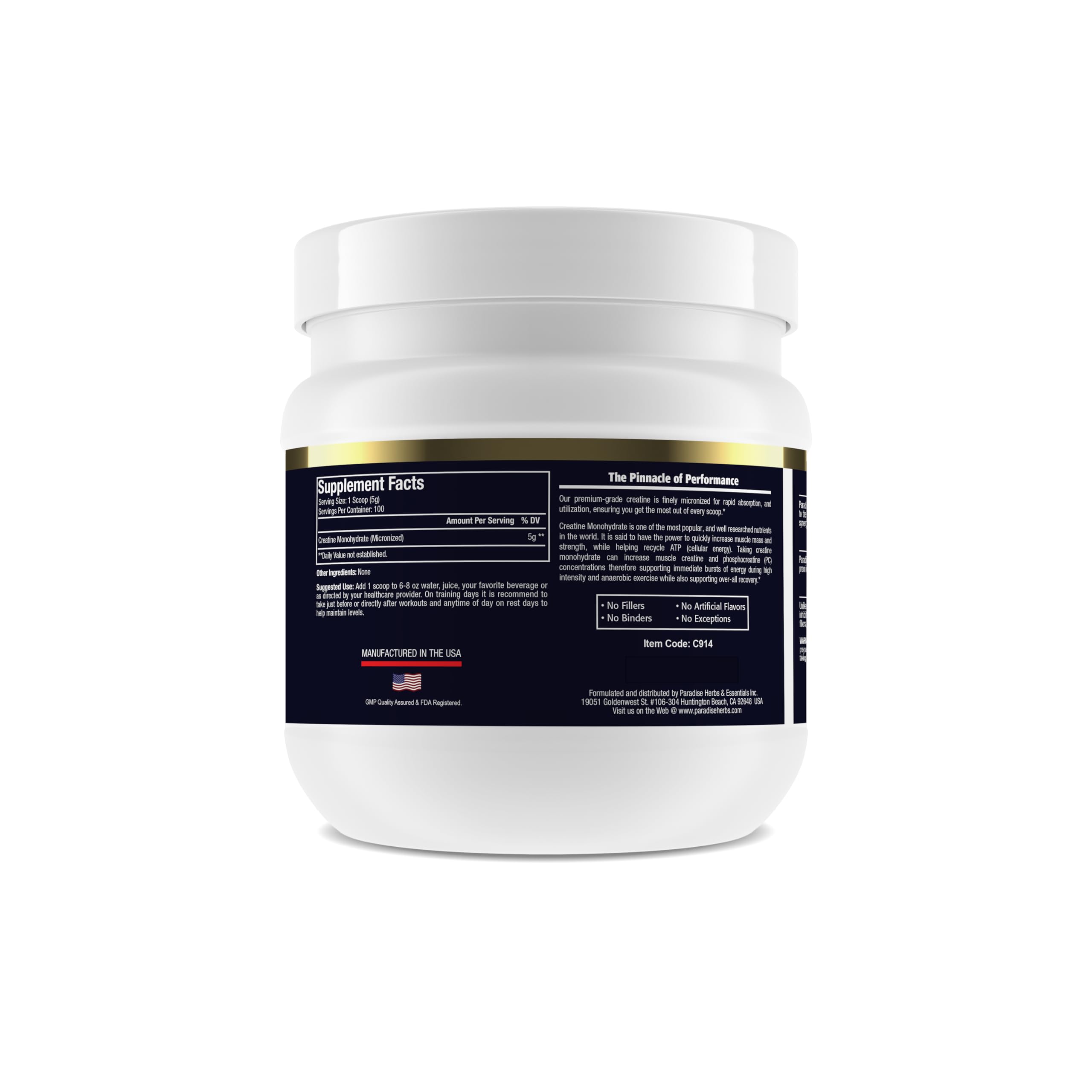 Usage guide graphic for Paradise Creatine Monohydrate