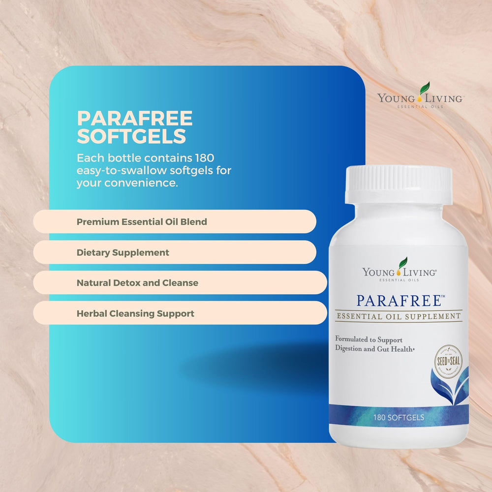 Parafree softgels capsules supporting digestive health and gut balance.