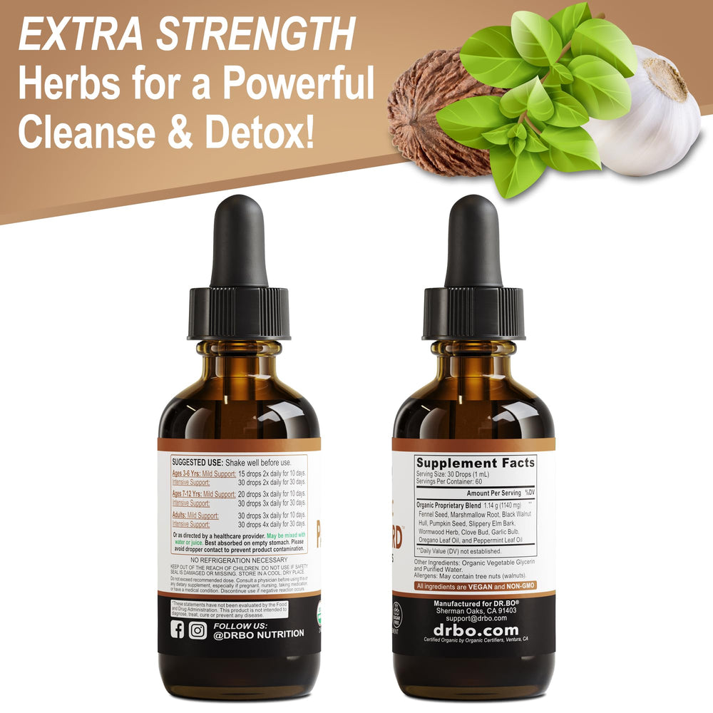 Lifestyle image of a person holding ParaGuard Cleanse bottle