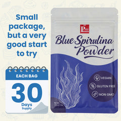 Scoop with 1 gram daily serving of blue spirulina powder
