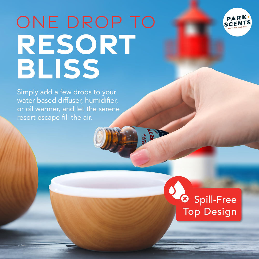 Park Scents Resorts 10ml bottle next to its packaging
