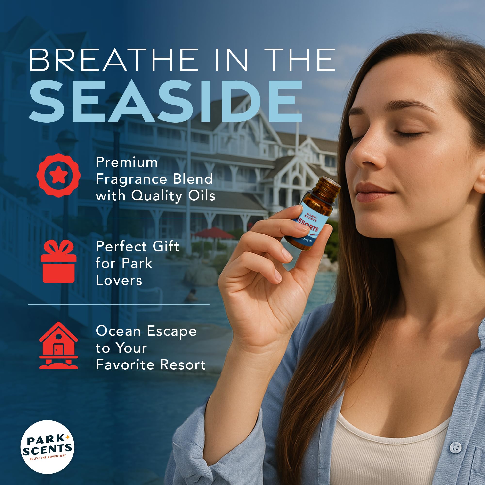 Close-up of Park Scents Resorts bottle cap and label