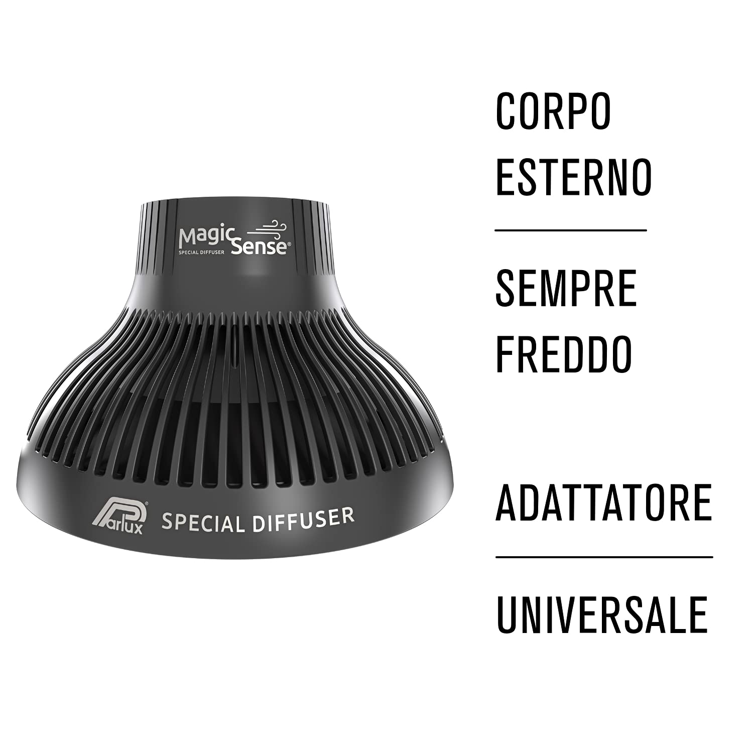 Parlux diffuser compatible with all Parlux dryers for versatile styling on the go.