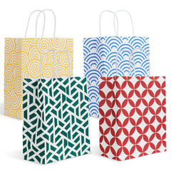 Parmedu assorted color paper bags with handles, 24-pack, 10.2 x 8.5 x 3.9 inches