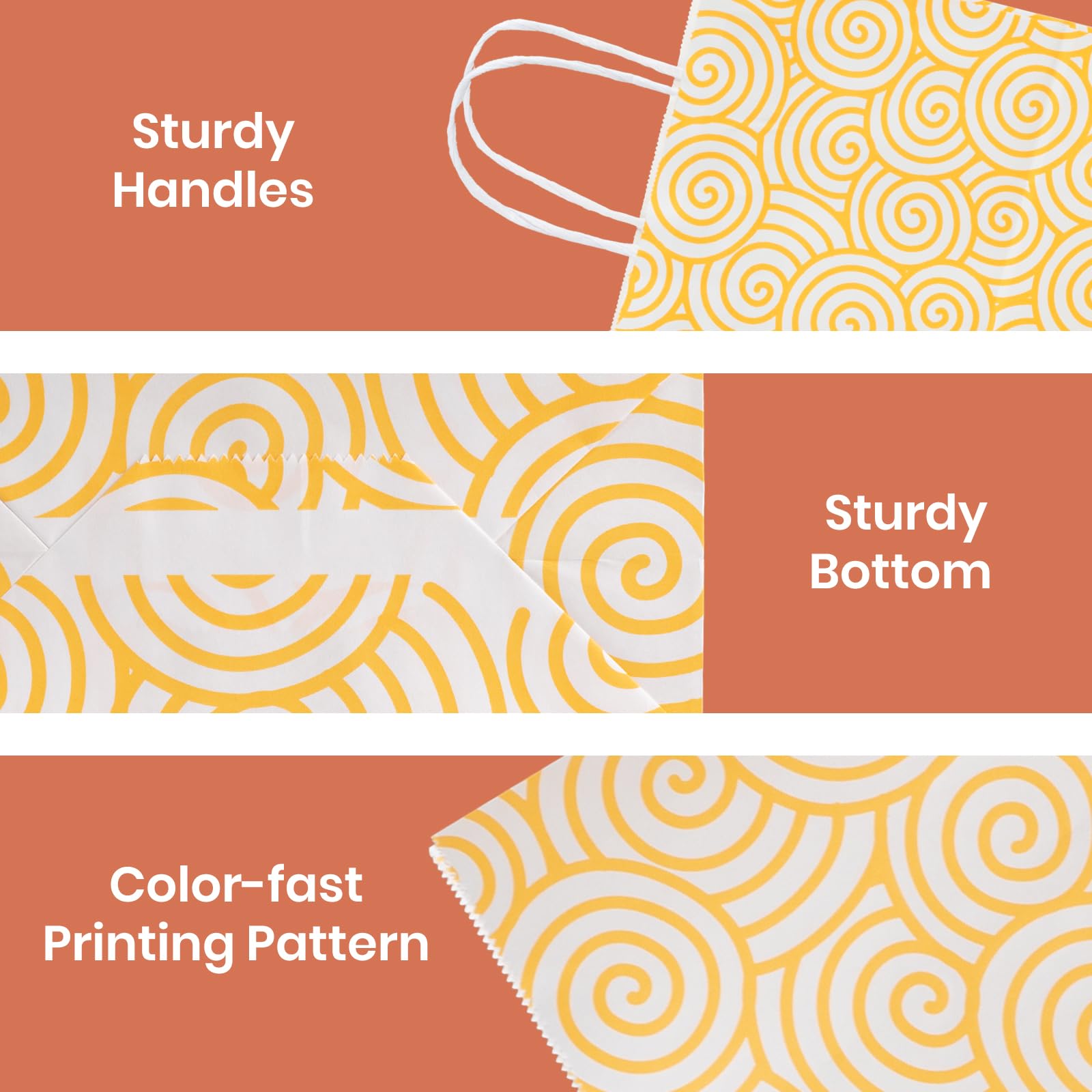 Gift bags with sturdy handles and reinforced bottoms
