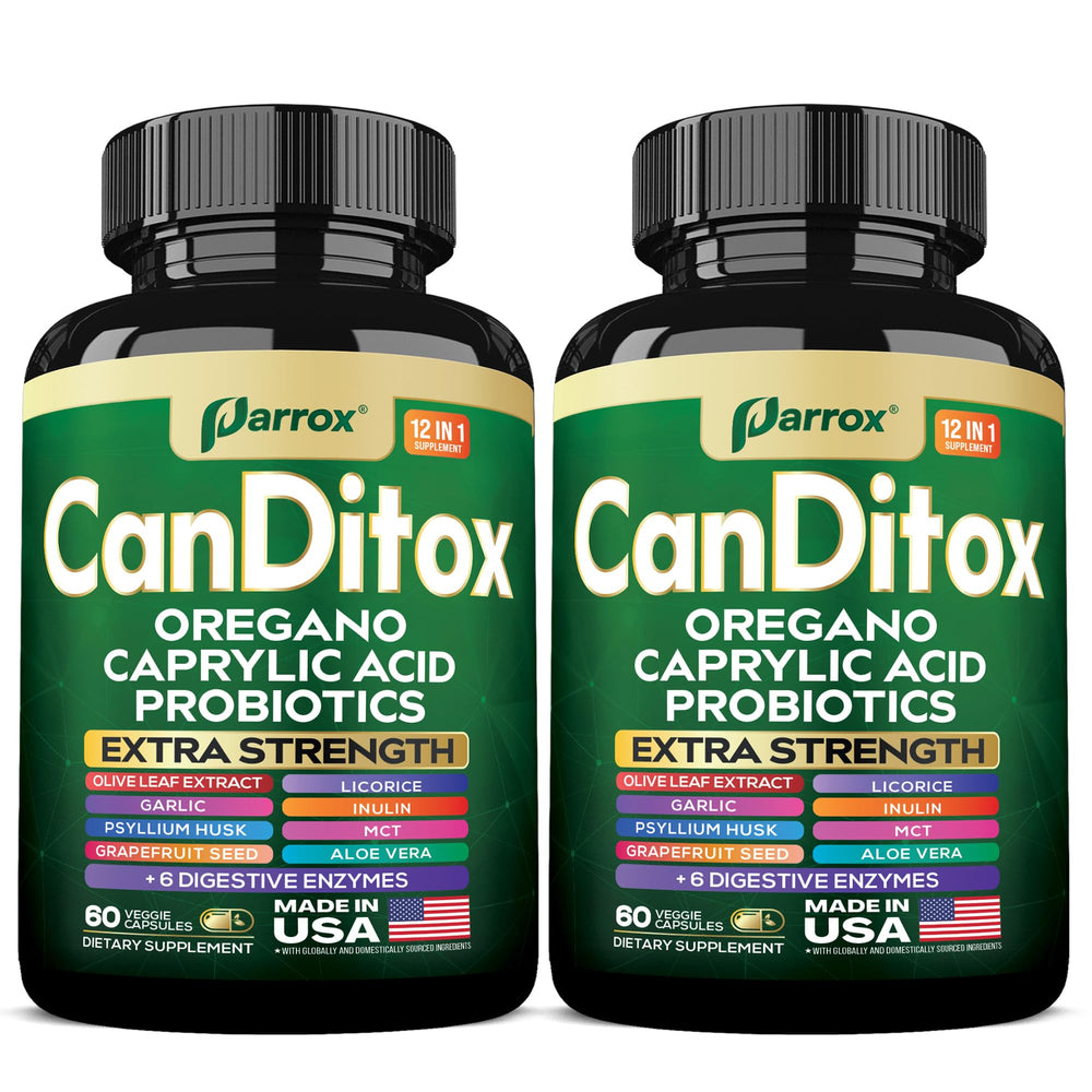 Parrox CanDitox Capsules bottle with label on white background