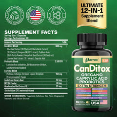 Capsules featuring caprylic acid and licorice root extract