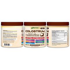 Parrox Colostrum Powder bottle label
