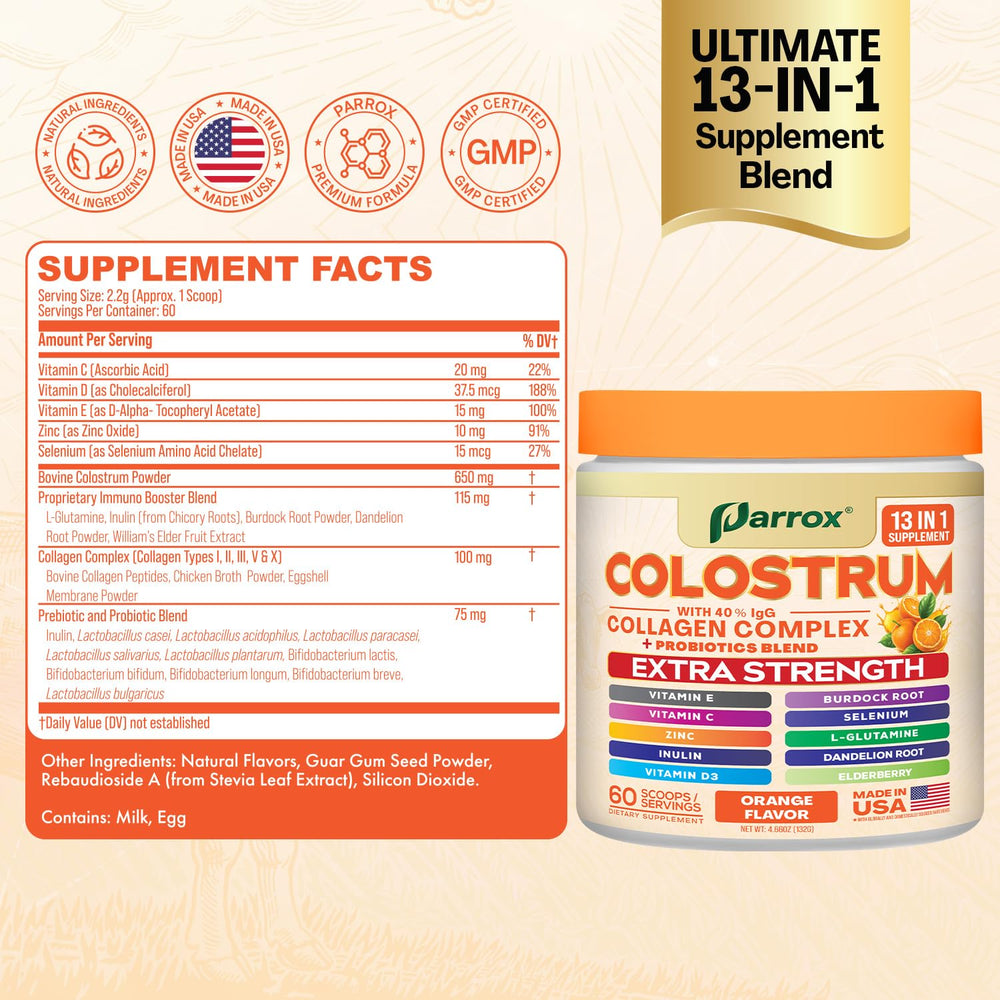 Key ingredients elderberry L-Glutamine burdock root and dandelion
