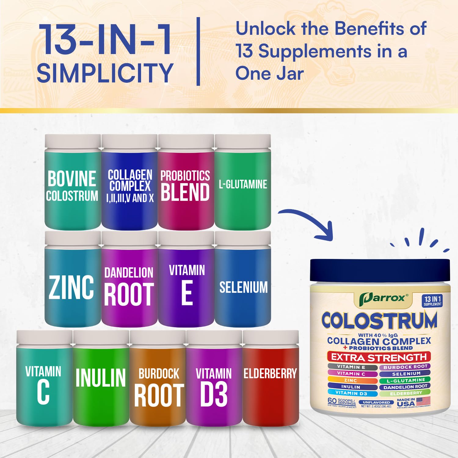 Unflavored powder that mixes easily into water or smoothies