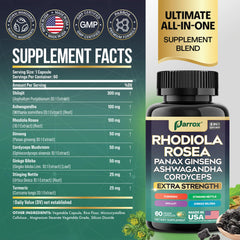 Parrox Cordyceps, Turmeric, Ginkgo Biloba capsules