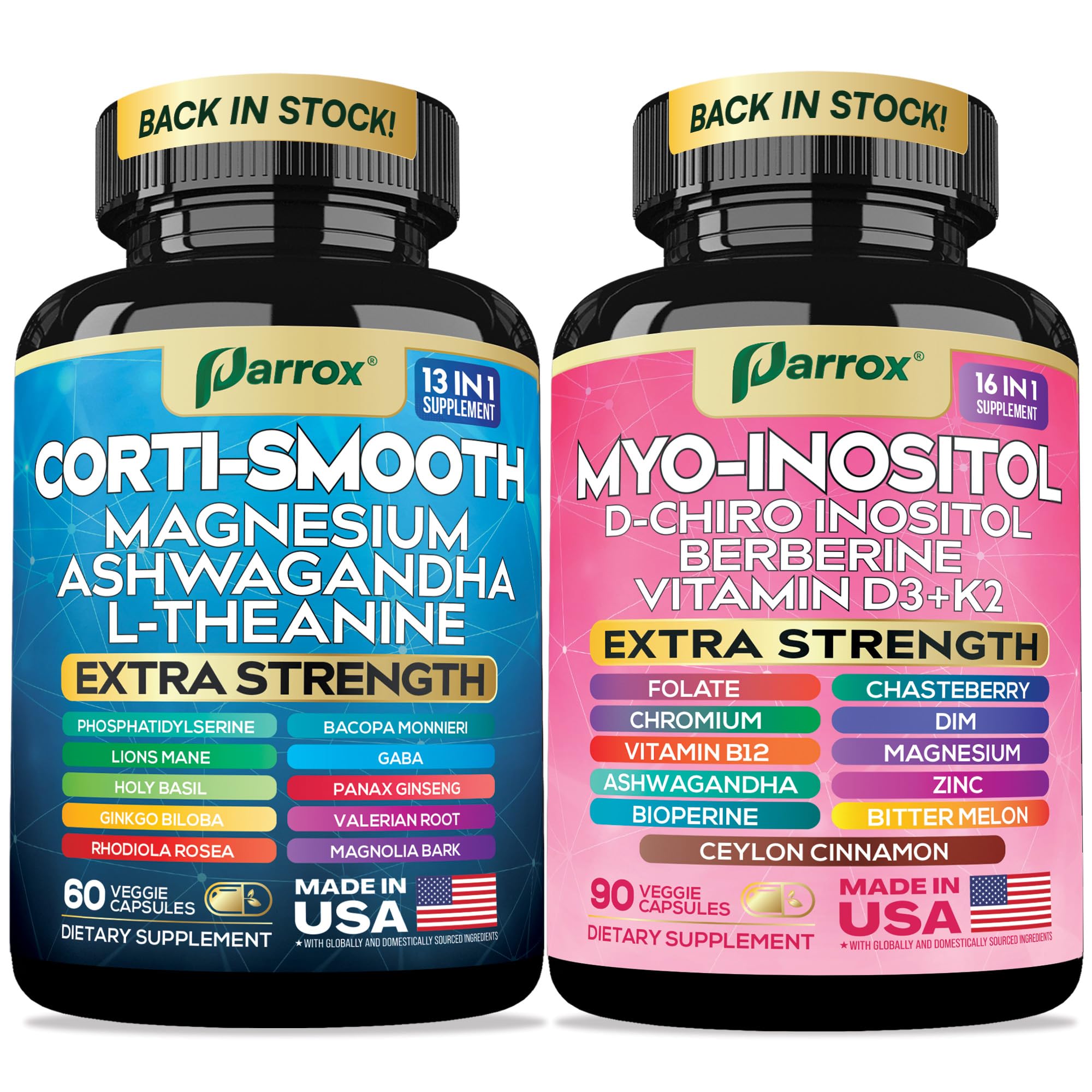 Parrox cortisol balance bottle from Soothe & Smooth Bundle front view