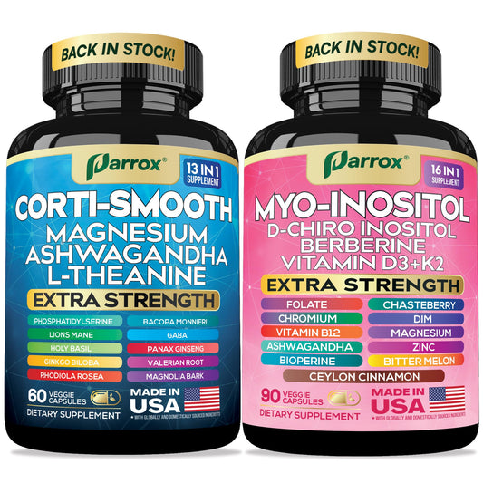 Parrox cortisol balance bottle from Soothe & Smooth Bundle front view