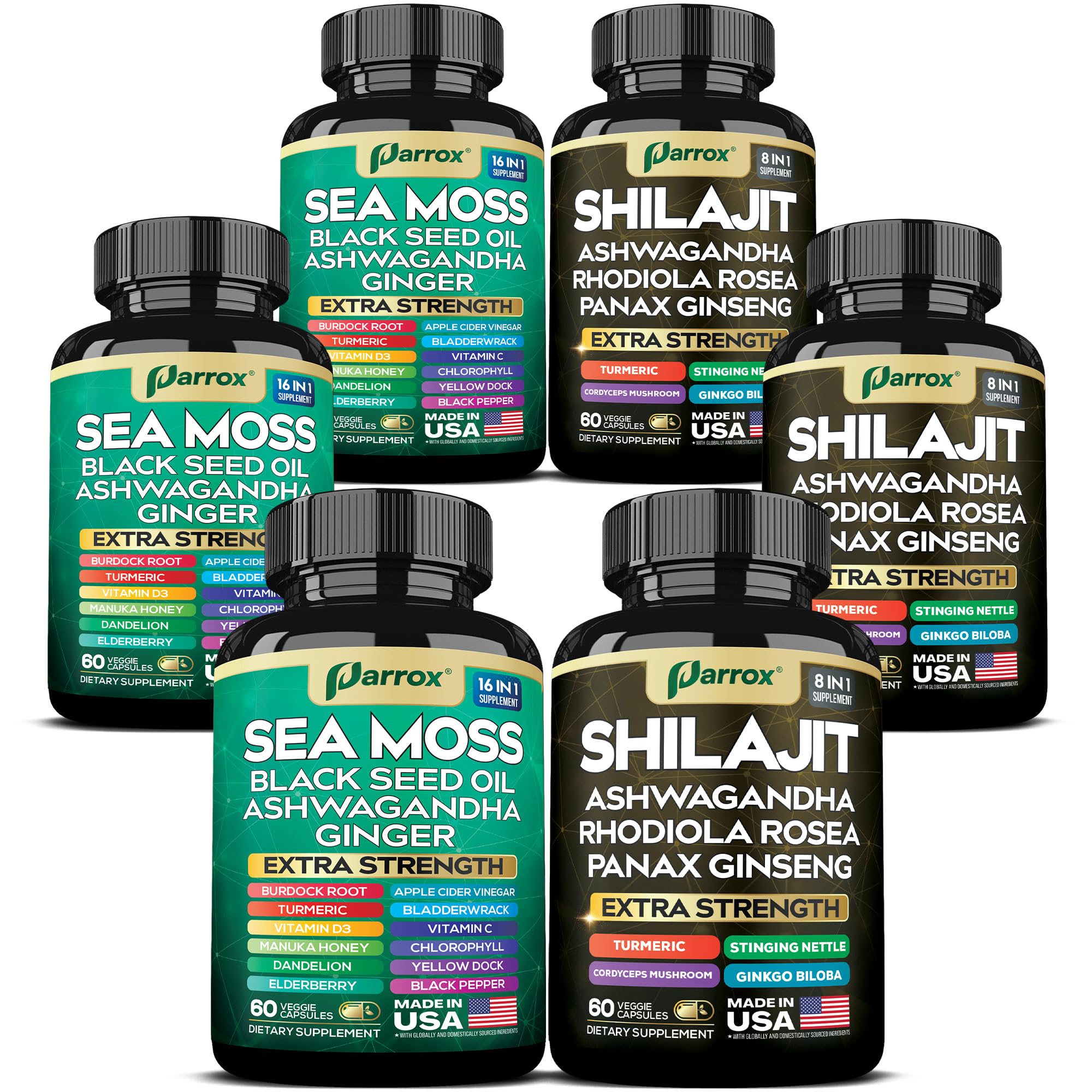 Parrox Dynamic Vitality Bundle 3 Pack packaging with two bottles