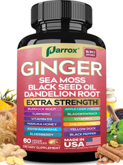 Parrox Ginger 16-in-1 bottle label