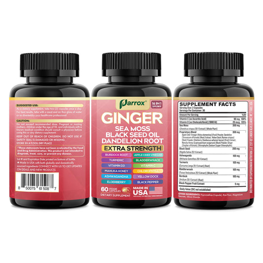 Parrox Ginger 16-in-1 bottle front view