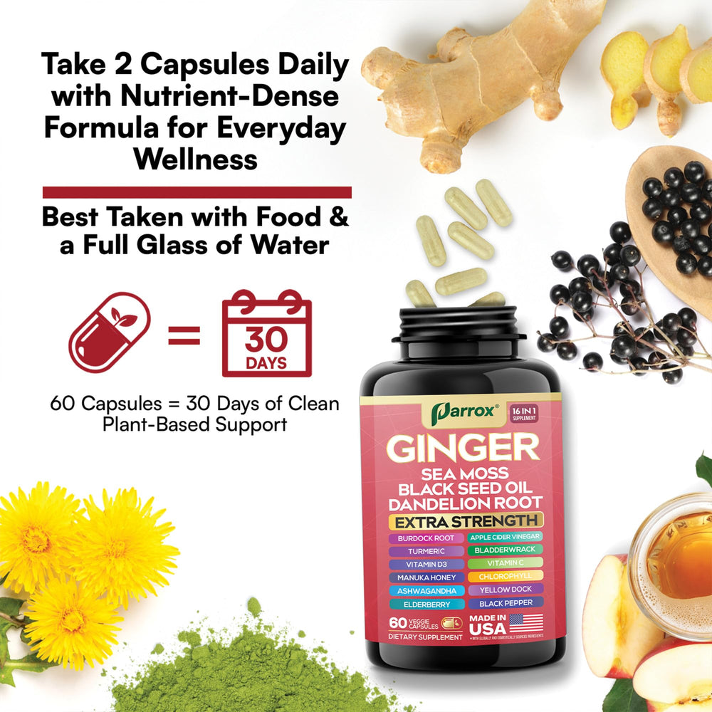 Parrox Ginger 16-in-1 bottle with product shot