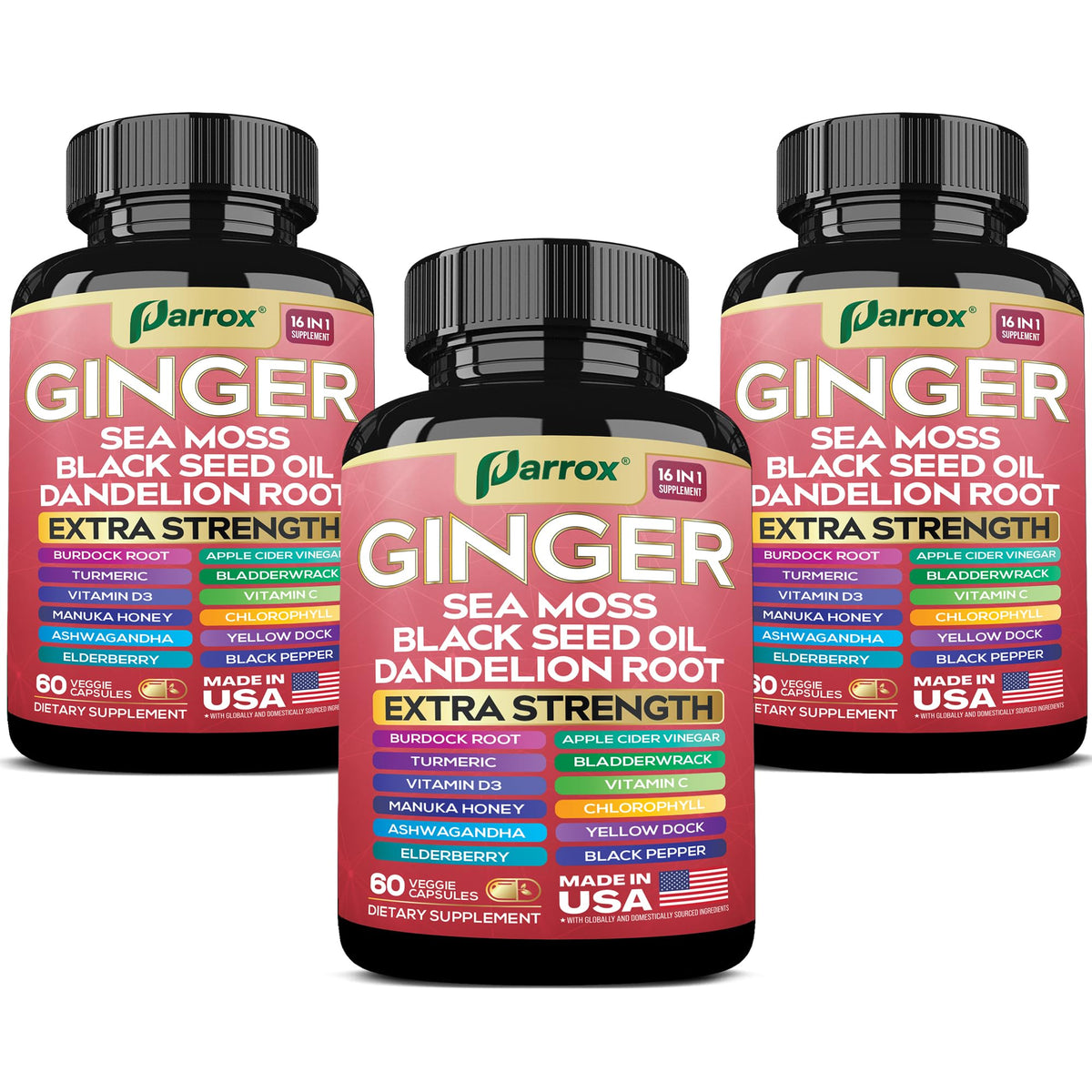 Parrox Ginger 16-in-1 bottle – front view