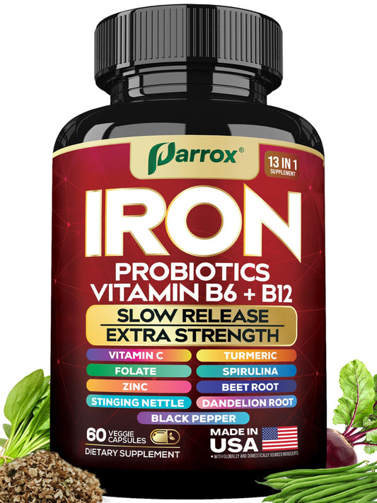 Front view of Parrox Iron Supplement bottle