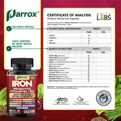 Parrox made-in-USA badge on bottle, quality assurance.