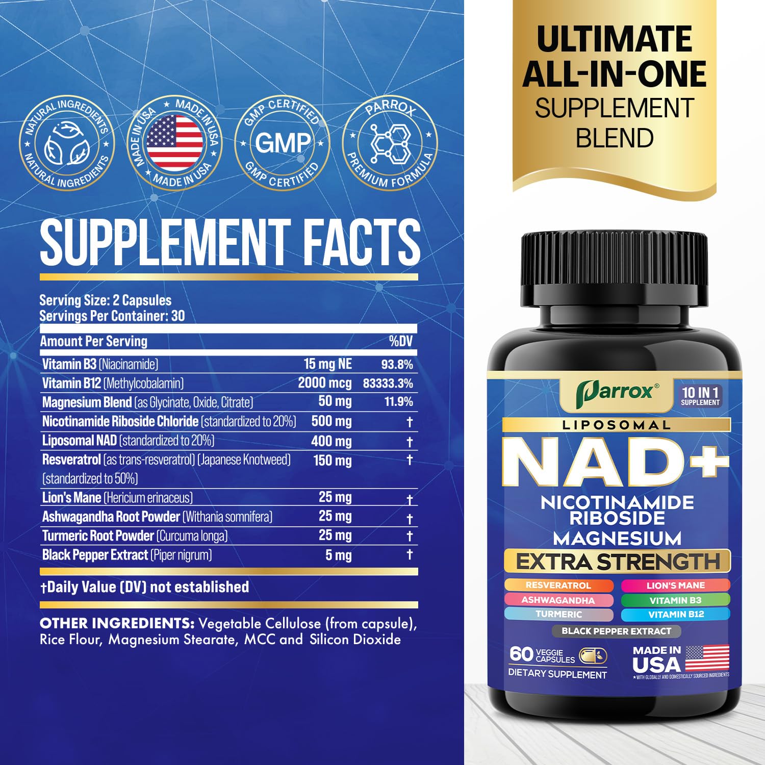 Liposomal NAD+ ingredients highlight