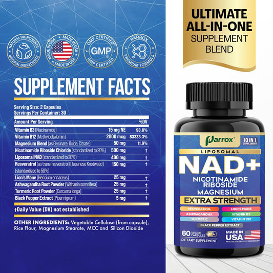 Liposomal NAD+ ingredients highlight