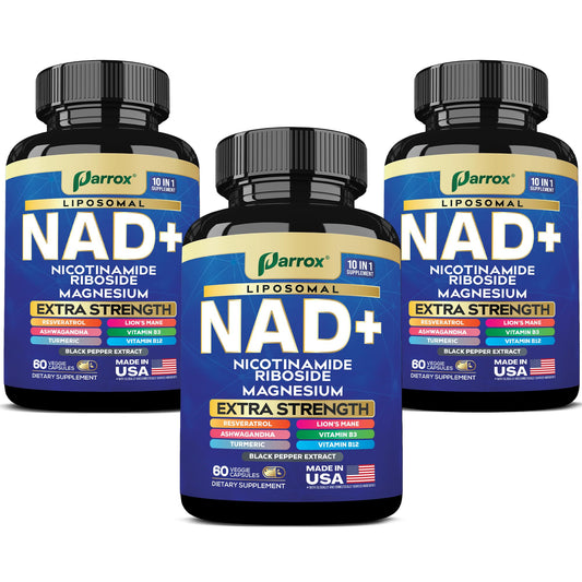 Parrox NAD+ Liposomal NAD+ bottle close-up