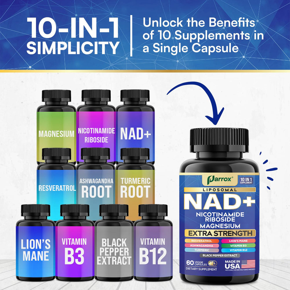 Resveratrol and Turmeric components of Parrox NAD+ 10-in-1 blend