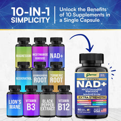 Resveratrol and Turmeric components of Parrox NAD+ 10-in-1 blend