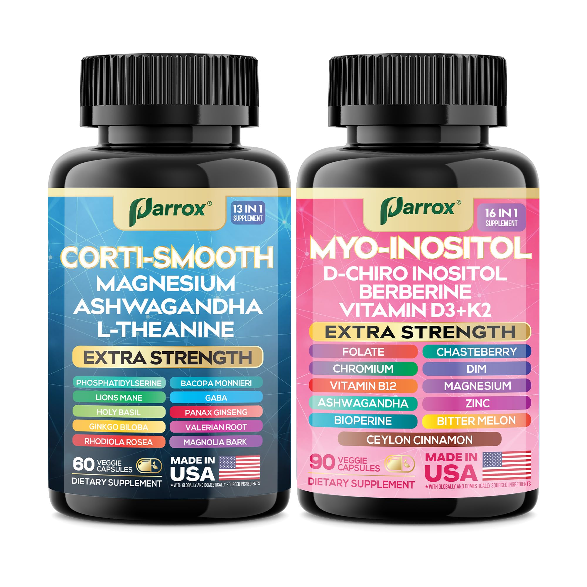 Parrox omega-3-rhodiola bottle enhances focus and energy during busy days.