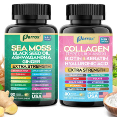 Parrox Radiant Wellness Bundle packaging with two bottle display